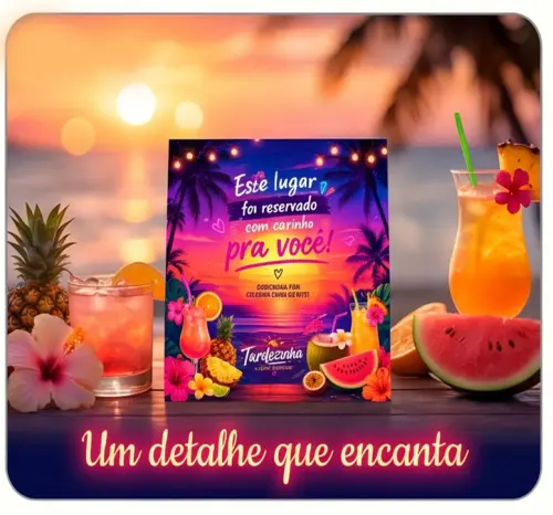 Plaquinha de Mesa  Reservado Tardezinha Aniversário