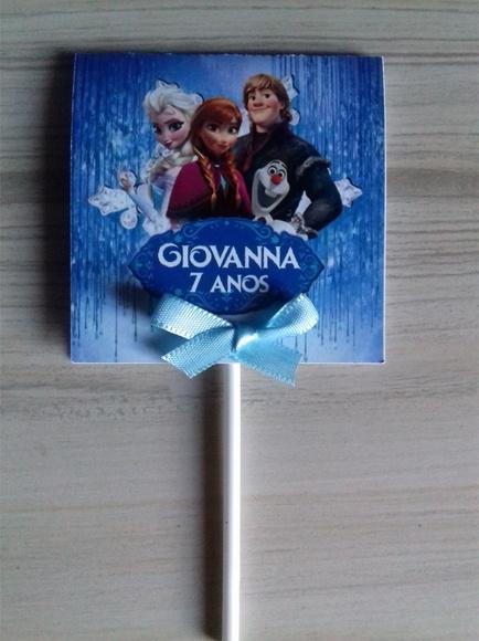 Capa p/ Pirulito Personalizada Frozen
