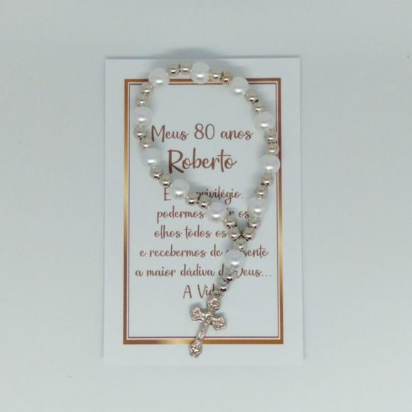 Cartão com Mini Terço Personalizado Aniversário