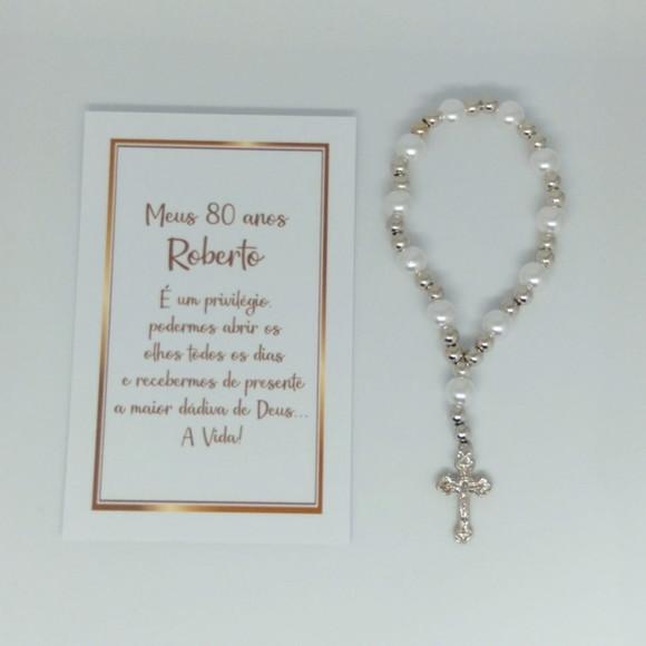 Cartão com Mini Terço Personalizado Aniversário