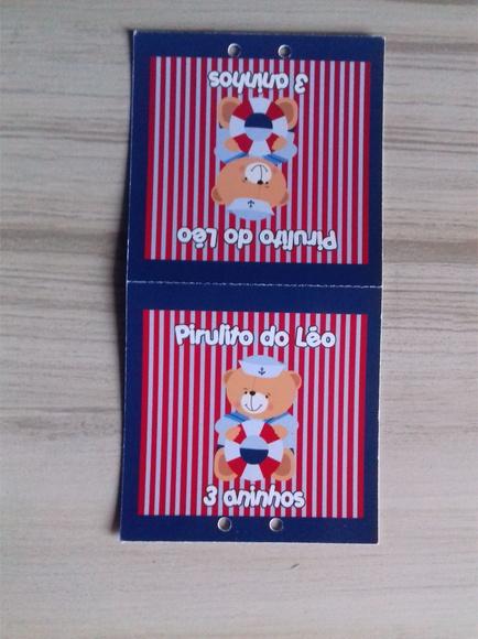 Capa p/ Pirulito Ursinho Marinheiro