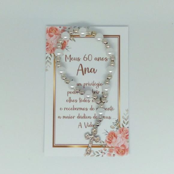 Cartão com Mini Terço Personalizado Aniversário