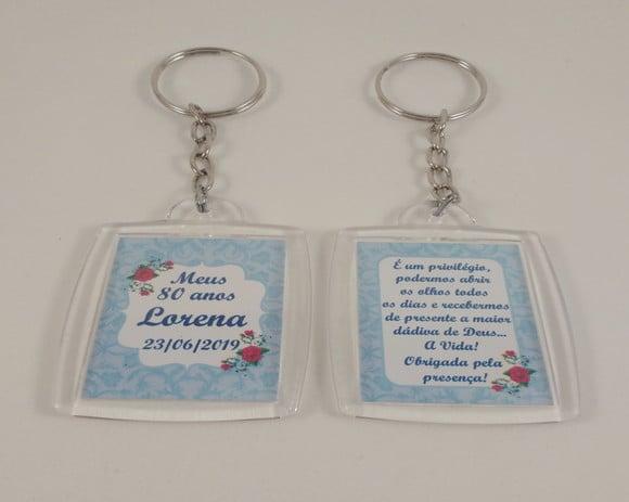 Chaveiro de Acrílico Personalizado Aniversário