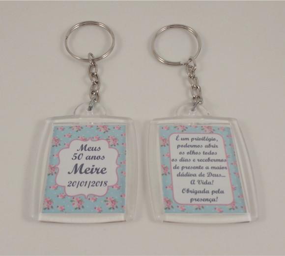 Chaveiro de Acrílico Personalizado Aniversário