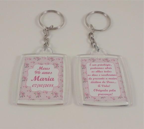 Chaveiro de Acrílico Personalizado Aniversário