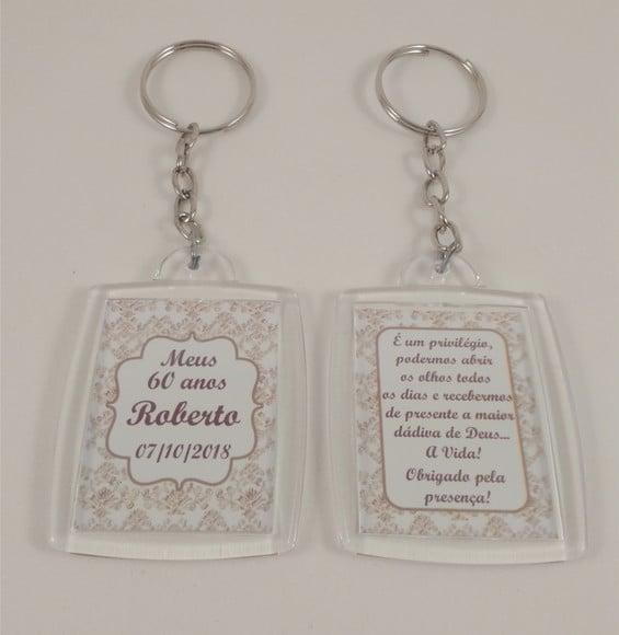 Chaveiro de Acrílico Personalizado Aniversário