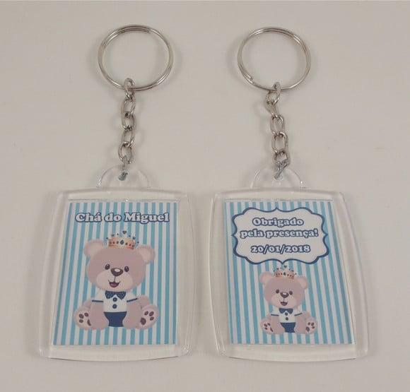 Chaveiro de Acrílico Personalizado Chá de Bebê Menino