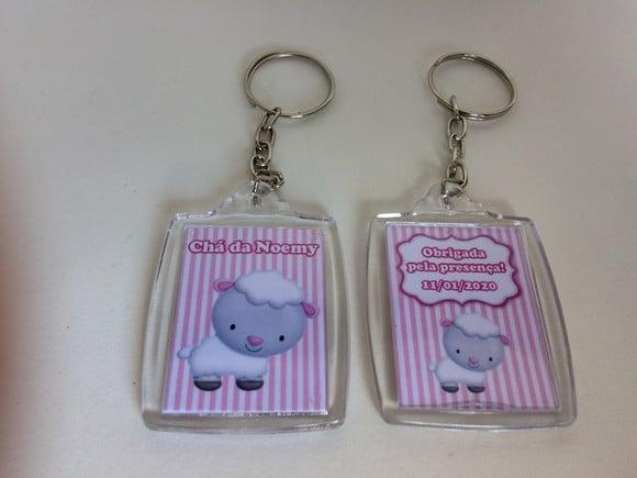 Chaveiro de Acrílico Personalizado Chá de Bebê Menina