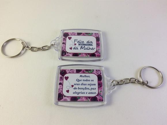 Chaveiro de Acrílico Personalizado Dia da Mulher
