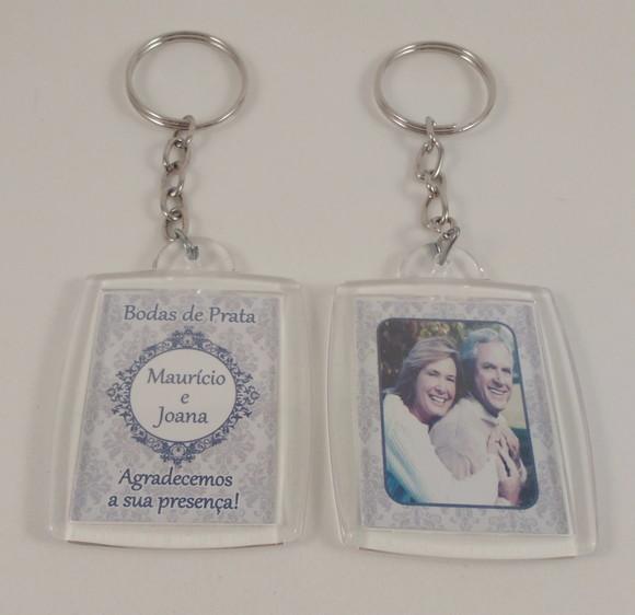 Chaveiro de Acrílico Personalizado Festa Bodas de Prata