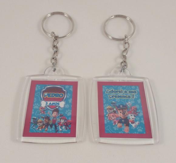 Chaveiro de Acrílico Personalizado Festa Patrulha Canina