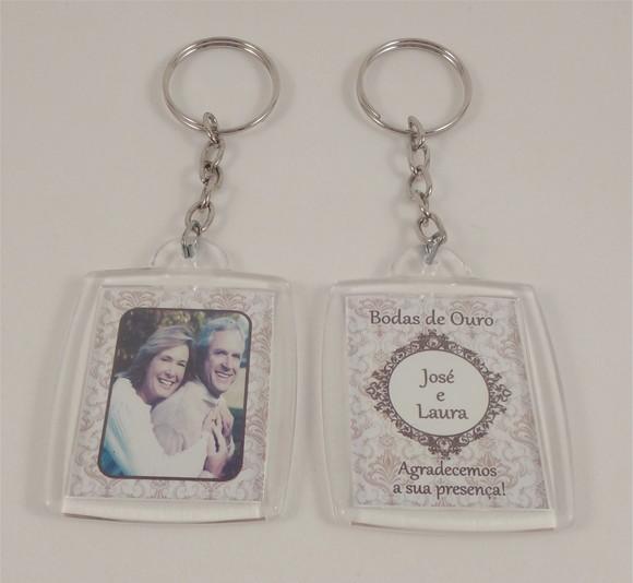 Chaveiro de Acrílico Personalizado Festa Bodas de Ouro