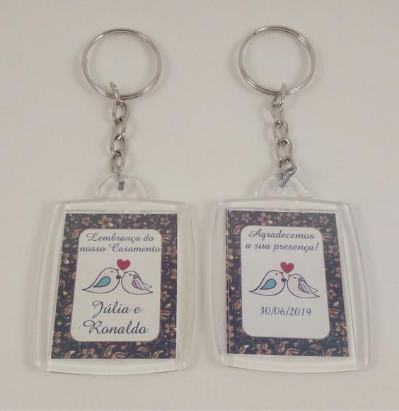 Chaveiro de Acrílico Personalizado Festa Casamento
