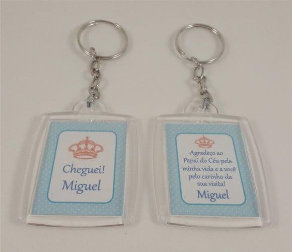 Chaveiro de Acrílico Personalizado Nascimento Menino
