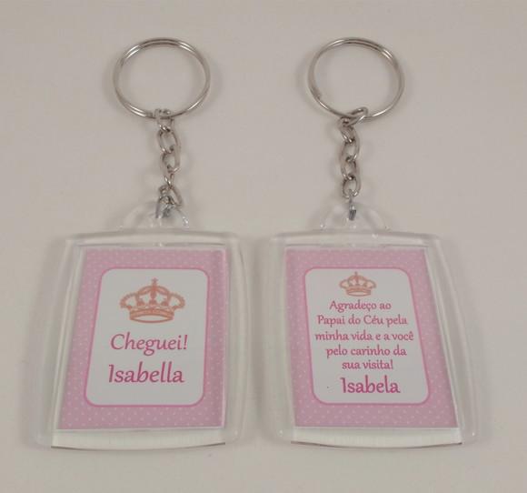 Chaveiro de Acrílico Personalizado Nascimento Menina