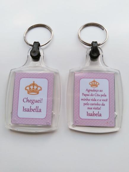 Chaveiro de Acrílico Personalizado Nascimento Menina