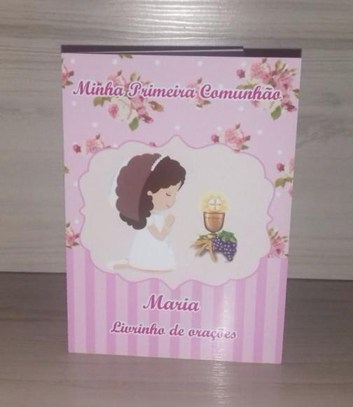 Kit com 25 Livrinhos de Orações Primeira Comunhão Menina