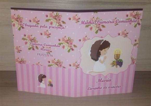 Kit com 25 Livrinhos de Orações Primeira Comunhão Menina