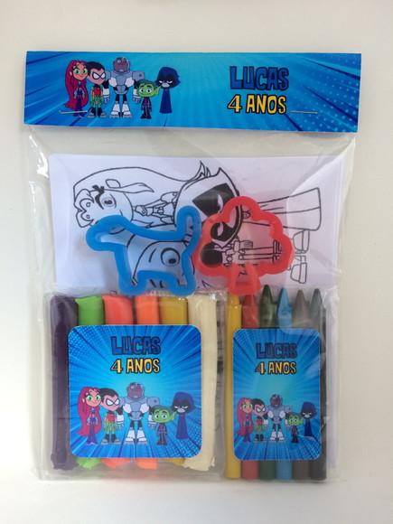 Kit Massinha, Giz de Cera e Desenhos Jovens Titãs