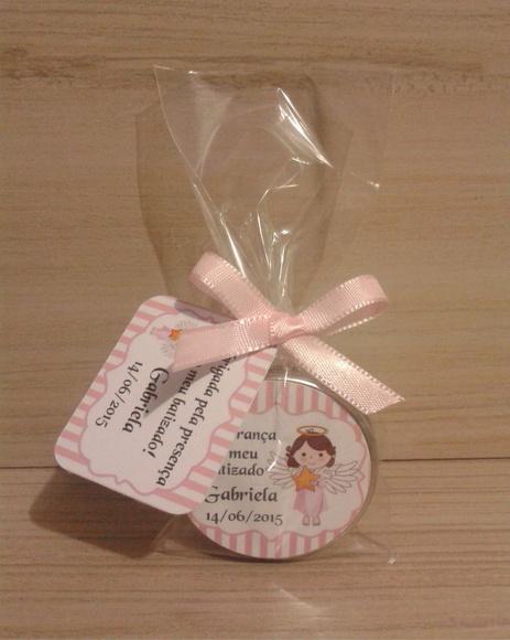 Latinha com Mini Terço - Batizado Menina