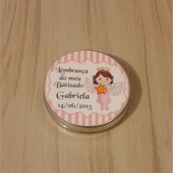 Latinha com Mini Terço - Batizado Menina