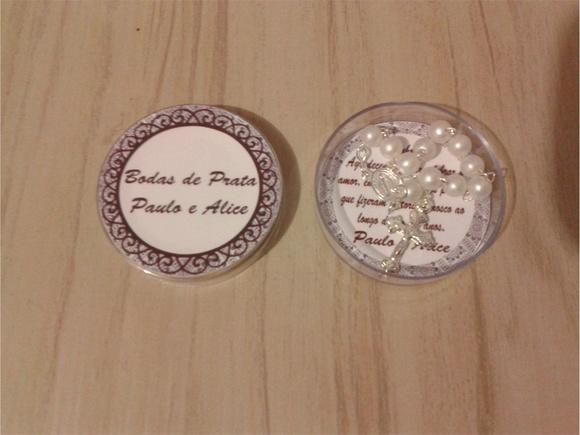 Latinha com Mini Terço - Bodas de Prata