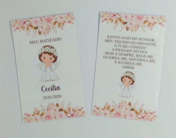 Lembrancinha Batizado Menina Marcador de Páginas Magnético