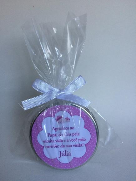 Lembrancinha Latinha com Vela Nascimento Menina