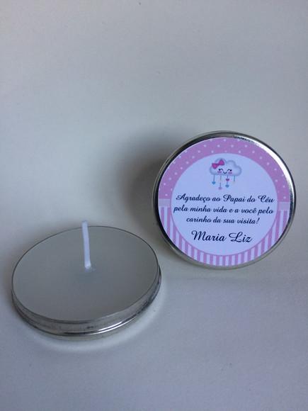 Lembrancinha Latinha com Vela Nascimento Menina