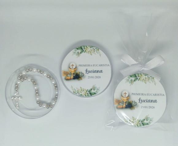Lembrancinha Primeira Comunhão Latinha com Mini Terço