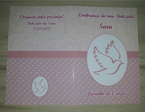 Livrinho de Orações + Latinha com Mini Terço Batizado Menina