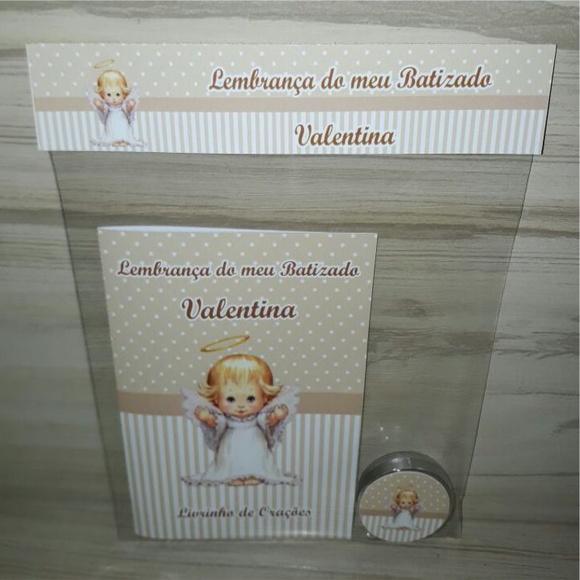 Livrinho de Orações + Latinha com Mini Terço Batizado Menina