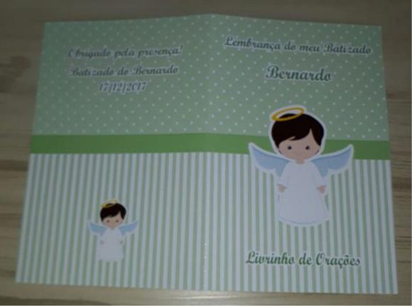 Livrinho de Orações + Latinha com Mini Terço Batizado Menino