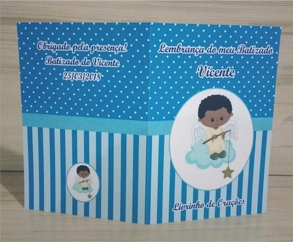Livrinho de Orações com Mini Terço Batizado Menino