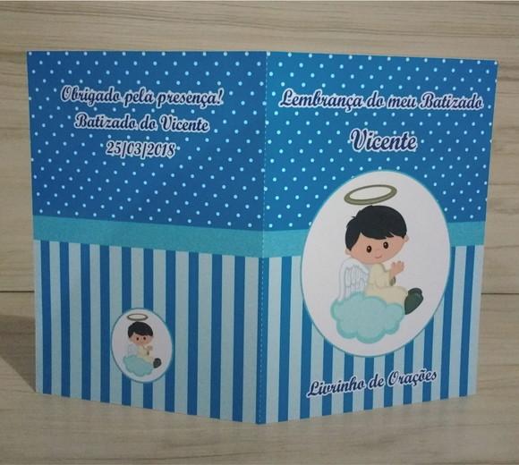 Livrinho de Orações com Mini Terço Batizado Menino