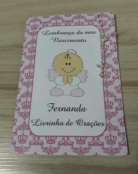 Livrinho de Orações com Mini Terço Nascimento Menina