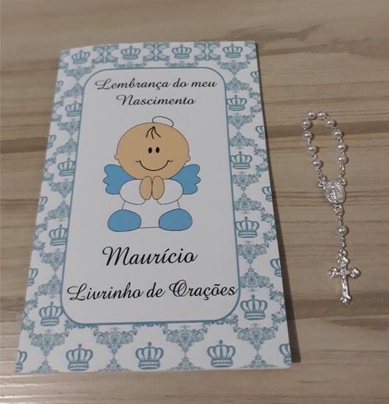 Livrinho de Orações com Mini Terço Nascimento Menino
