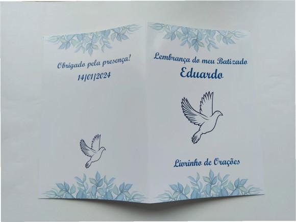 Livrinho de Orações com Mini Terço Personalizado Batizado