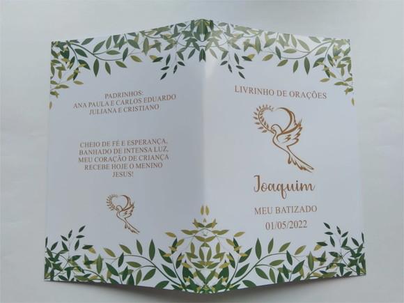 Livrinho de Orações com Mini Terço Personalizado Batizado