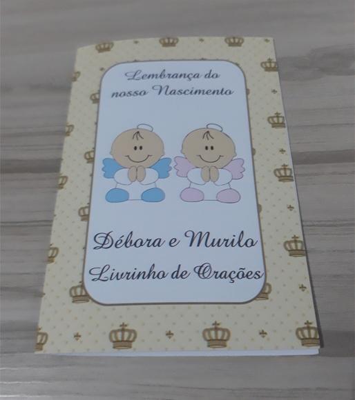 Livrinho de Orações Personalizado Nascimento Gêmeos