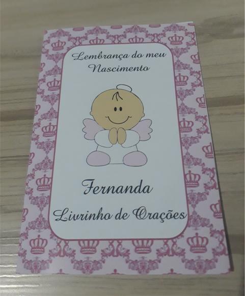 Livrinho de Orações Personalizado Nascimento Menina