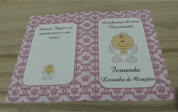 Livrinho de Orações Personalizado Nascimento Menina