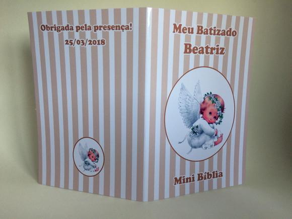 Mini Bíblia com Mini Terço Batizado Menina