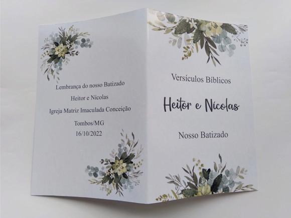 Mini Bíblia com Mini Terço Personalizada Batizado