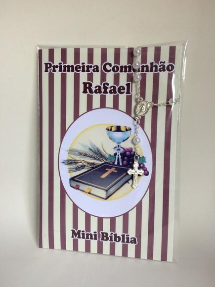 Mini Bíblia com Mini Terço Primeira Comunhão / Eucaristia