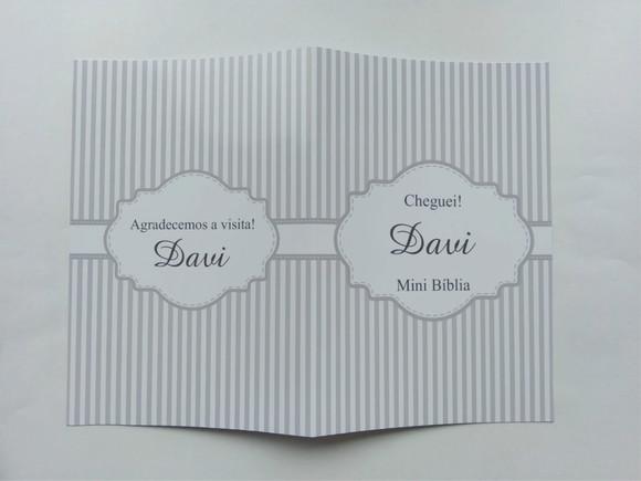 Mini Bíblia com Mini Terço Personalizada Nascimento