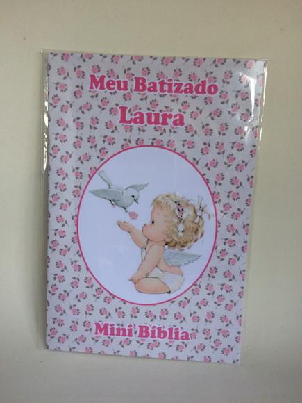 Mini Bíblia Personalizada Batizado Menina