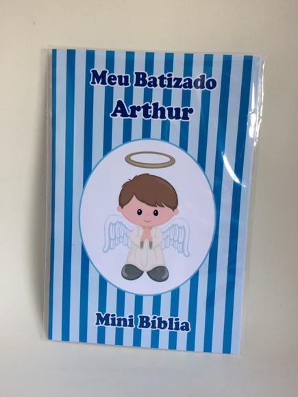 Mini Bíblia Personalizada Batizado Menino
