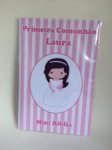 Mini Bíblia Personalizada Primeira Comunhão Menina