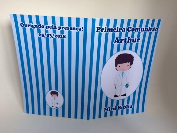 Mini Bíblia Personalizada Primeira Comunhão Menino